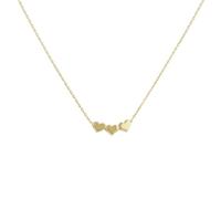CARISSIMA Women's 9ct Yellow Gold Triple Heart Adjustable Necklace 41cm/16'-46cm/18'