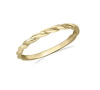 CARISSIMA Women's 9ct Yellow Gold Twist Band Stack Ring #O