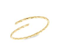 CARISSIMA Women's 9ct Yellow Gold Twisted Tube Crossover Hinged Bangle