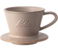 Carita Kalita Coffee Dripper Mino Ware High Heat Retention Pottery 1 to 2 Person DACHI & KalitaMI 155 Sand Brown #01103 Wave Series Made in Japan Drip Equipment for 1 or 2 People 1 Cup