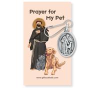 Caritas et Fides St. Francis Pet Medal for Dog & Cat Collar with Prayer Card - Catholic Pet Protection Medal, Patron Saint of Animals, Blessing of the Pets Gift