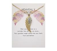 Caritierily The Necklace Diamond-Encrusted Highlights Angel Love Personality Wing Your Necklaces & Pendants Rosary (14-Gold, One Size)