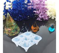 Carjourney Pyramid Silicone Resin Mould, Pyramid Shape DIY Resin Epoxy Casting Jewelry Mold, Handcraft Ornament Tool,Sphere Cube Diamond Pyramid Shape Molds (Round)