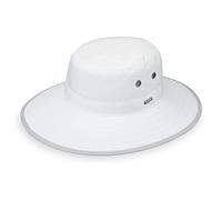 CARKELLA by Wallaroo Tahoe Sun Hat - UPF 50+ - Broad Brim - Lightweight - Adjustable - Packable, White/Grey, Medium