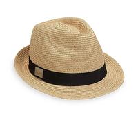 CARKELLA by Wallaroo Unisex Del Mar Trilby Fedora - Short Brim Sun Hat, Packable and Adjustable Sizing - Classic Sun Hat, Beige, M/L
