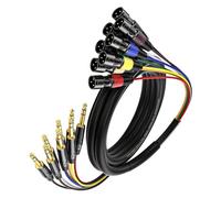 Carkio 10ft Snake Cable, 8 Channel XLR Male to 1/4 Inch TRS Audio Cable, 6.35mm Male Jack Stereo Audio Balanced Line to XLR Cables for Professional Stage, Studio, and Live
