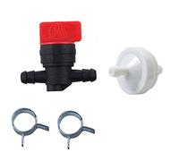 Carkio 394358 394358S 5098H 5098K Fuel Filter With 1/4" Inline Gas Fuel Cut off Shut Off Valve 493960 494768 698183 Compatible with Briggs & Stratton Lawn Mower