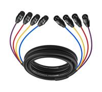 Carkio 4-Channel XLR Snake Cable, Color-Coded XLR Male to Female Recording Snake Cables,10 FT Cable Audio Extension Cable for Live & Recording DJ Mixers