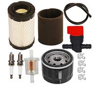 Carkio Air Filter Pre Filter Oil Fuel Filter Line Spark Plug Shut off Valve Tune Up kit Compatible with John Deere L105 L108 LA145 D160 Z225 Z235 Z255 Replace for MIU14395 AM125424 MIU13963 Lawn Mower