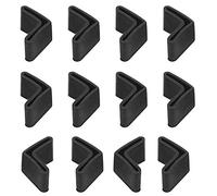 Carkio Angle Iron End Cap 40mm x 40mm x 4mm, Angle Iron Leg Black Rubber Foot Covers, L Shaped Rubber Foot Pads Covers, 12 Pack