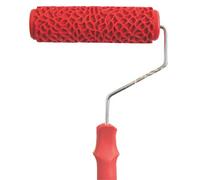 Carkio Embossing Painting Roller Brush Sleeve with Handle Wall Decor Texture Tool 7 inch Red, EG317T
