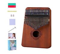 Carkio Kalimba 17 Keys Kalimba Thumb Piano Portable 17 Keys Acacia Wood Mbira Finger Piano with Tuning Hammer, Finger Covers, Key Stickers and More Great Gifts for Kids Adults Beginners (Dark Brown)