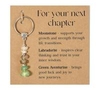 Carkio Natural Crystal Keychain,For Your Next Chapter Keychain Coworker Gifts for Women, Inspirational Persent for Promotion, Retirement, Graduation, New Job,For New Beginnings, Courage & Insight