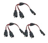 Carkio SAE to SAE Extension Cable 1 to 2 SAE Connector,3Pcs 300mm SAE 14AWG Power Automotive Extension Cable SAE Quick Power Connector Fit for Car Motorcycle Solar Panel Battery Chargers