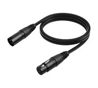 Carkio Short XLR Cable 3.3ft, Male to Female Microphone Cable, Premium Shielded XLR Cables with 3-Pin Compatible With Shure SM Microphone, Behringer, Speaker Systems, Radio Station and More, Black