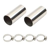 Carkio Straight Plug Turbo Inlet Hose Joiner 304 Stainless Steel Exhaust Pipe Adapter 2.4 cm OD Clamp Connector, Pack of 2