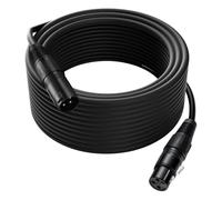 Carkio XLR Cable 50ft, Male to Female Microphone Cable, Premium Shielded XLR Cables with 3-Pin Compatible With Shure SM Microphone, Behringer, Speaker Systems, Radio Station and More, Black