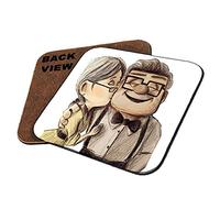 Carl and Ellie up Coaster, Tableware, Drinks Coaster, Office Desk Coffee-Tea Coaster (Square Coaster MDF)