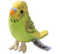 Carl Dick Budgerigar green with yellow, 5 inches, 13cm, Plush Toy, Soft Toy 2823004