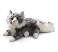 Carl Dick Cat Maine Coon grey-white lying, Soft Toy, Plush Toy, Cuddly Toy, approx. 30 cm / 12 inches, 3202