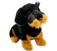 Carl Dick Dachshund Dog black sitting 11.5 inches, 30cm, Plush Toy, Soft Toy 3443