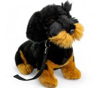 Carl Dick Dachshund Dog wire-haired with leash, Soft Toy, Cuddly Toy