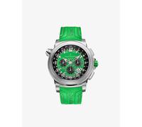 Carl F Bucherer Mens Green 00.10620.08.93.02 Patravi Traveltec Gmt Four Seasons Stainless-steel and Rubber Automatic Watch 1 Size