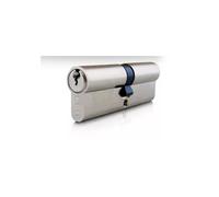 Carl F Euro Double Cylinder Door Lock Size 40/40, Nickel