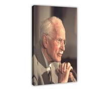 Carl Jung in Color Portrait Swiss Psychiatrist And Psychoanalyst Poster Bedroom Canvas Decor Print Wall Art Office Room Aesthetic Decor Gift Frame 12x