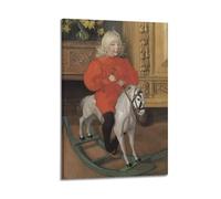 Carl Larsson《Girl On A Rocking Horse》 Art Poster Canvas Wall Art Decorative Picture Prints Modern Decor 08x12inch(20x30cm)