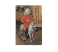 Carl Larsson《Girl On A Rocking Horse》 Art Poster Canvas Wall Art Decorative Picture Prints Modern Decor 16x24inch(40x60cm)