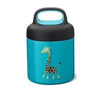 Carl Oscar Small Insulated Bottle for Soup, Fruit Salad, Noodles etc. for Children Stainless Steel Double-Walled Turquoise Diameter 8.6 x 13.5 cm, 0.3 L