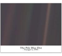 Carl Sagan Pale Blue Dot Space Themed Bedroom Decor - Cool Room Earth Painting/Astronomical Gift for Him - 12 x 16 Landscape Poster