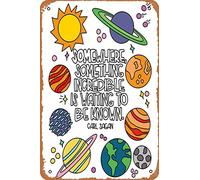 Carl Sagan Space Quote - "Somewhere Something Incredible Is Waiting to Be Known" Poster Vintage Metal Sign Tin Sign 12 x 8 Inches