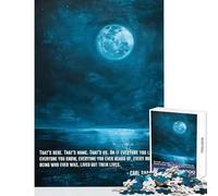 Carl Sagan Space Quotes 1000 Piece Jigsaw Puzzles for Adults Improve Overall Mental Performance Mindful Soothing Leisure Game (38x26cm)