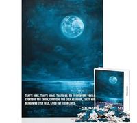 Carl Sagan Space Quotes Jigsaw 1000 Pieces for Teenagers Improve Overall Mental Performance Mindful Soothing Leisure Game (38x52cm)
