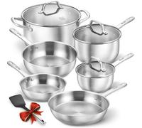 Carl Schmidt Sohn Cs Koch Systeme 10-Piece 18/10 Stainless Steel Cookware Set - Professional Tri-Ply Induction Pots & Pans