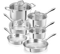 Carl Schmidt Sohn Cs Koch Systeme 10-Piece Professional Tri-Ply Stainless Steel Cookware Set - Induction Pots & Pans, Non-Toxic