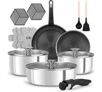 Carl Schmidt Sohn Koch Systeme Cs 17-Piece Tri-Ply Stainless Steel Cookware Set With Detachable Handles