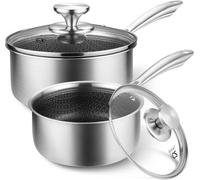 Carl Schmidt Sohn Koch Systeme Cs 4-Piece 1L & 2L Hybrid Non-Stick Stainless Steel Saucepan Set With Lids, Induction & Oven Safe