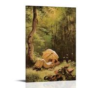 Carl Spitzweg Works《The Painter in A Forest Clearing, Lying Under An Umbrella 1850》Printing Posters Modern Home Canvas Wall Decor Printed Art Picture for Bedroom Living Space 20x30inch(50x75cm)