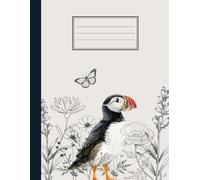 'Carl' the puffin floral paperback notebook