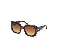TOM FORD FT1220 CARLA-02 52F Woman Sunglasses Acetate Havana Brown Squared Normal Shaded