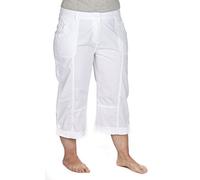 Carla Ladies Womens 3/4 Length Cargo Capri Pants White Large