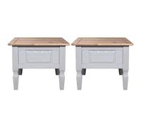 carlen grey distressed oak wooden lamp tables in pair