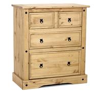 carlen wooden chest of 4 drawers wide in light pine