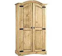 carlen wooden wardrobe with 2 doors in distressed oak