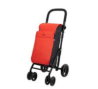 Carlett 4 Wheels | Lett430 Urban Duo | Foldable Trolley with Large, 25 kg, 36 L Shopping, 7.5 L Thermal Bag and Back Compartment, Cherry Red, 25kg