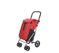 Carlett - Classic Duo Lett 430 | Shopping Cart | Foldable Supermarket Trolley with 4 Rain-Resistant Wheels | Large Capacity of 25kg | Main Bag 53L | Thermal Bag 10L | Red Color.