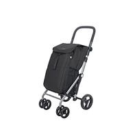 Carlett - Classic Duo Lett 430 | Shopping Cart | Foldable Supermarket Trolley with 4 Rain-Resistant Wheels | Large Capacity of 25kg | Main Bag 53L | Thermal Bag 10L | Black Color.